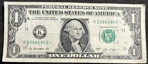 2013 Dallas $1 Bill Star Note ⭐️ Even Numbers Only Double 88’s Three Of A... - Picture 1 of 2