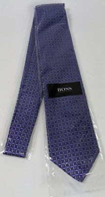 Corbata para hombre Hugo Boss patrón circular púrpura seda. Italia NUEVO Foto 1 de 4