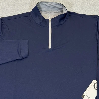 Suéter Kenneth Cole Golf Para Hombre 1/4 Cremallera Azul Marino XXL Rendimiento Absorbente Nuevo con Etiquetas Foto 1 de 4