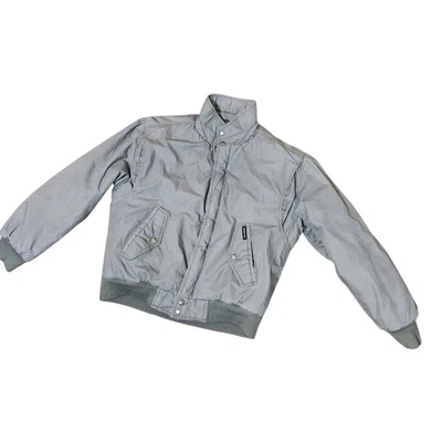 Chaqueta acolchada vintage solo para miembros gris para hombre M 40 cremallera cuello alto abrigo Foto 1 de 4