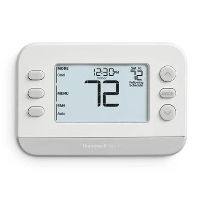 New! Programmable Thermostat, Single-Stage, 1 Heat/1 Cool Compatibility, Flex... - Image 1 of 4