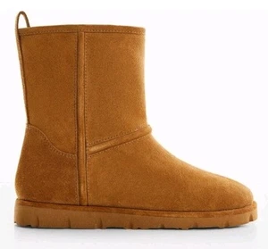 Mango Leo Fur Lined Sheepskin Winter Ankle Boots Tan uk 7 eu 40 - Picture 1 of 9