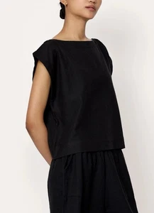 Laude the Label Everyday Top Womens XS Black Organic Cotton Sleeveless NWT $118 - Picture 1 of 11