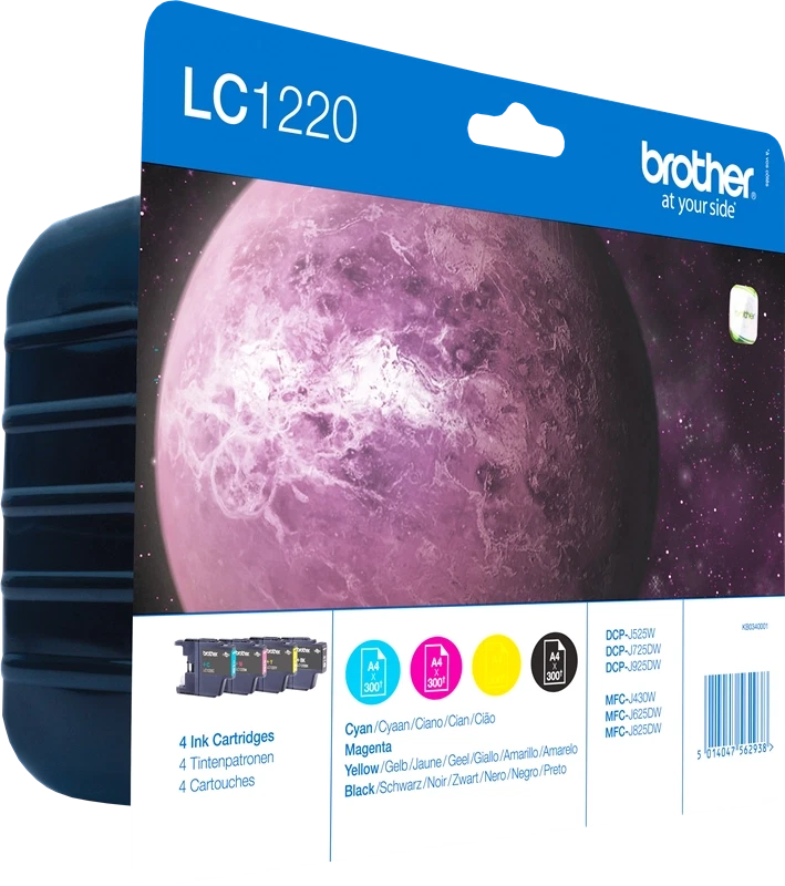 Brother LC1220 Multipack CMYK cartouche d'encre authentique (TVA incluse) - Photo 1/1
