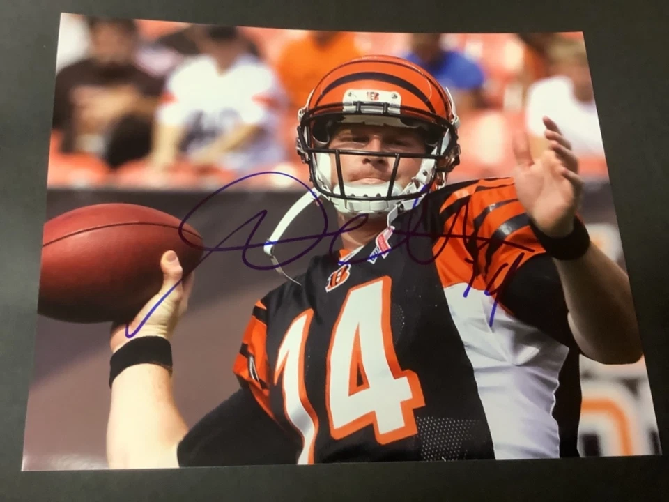 FOTO ASSINADA POR ANDY DALTON 8X10 CINCINNATI BENGALS FUTEBOL NFL CERTIFICADO DE AUTENTICIDADE AUTOMÁTICO - Imagem 1 de 1