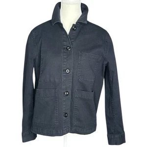 Everlane Damen Jeansjacke schwarz Chore Langarm minimalistisch Knopfleiste M/C42 - Bild 1 von 13