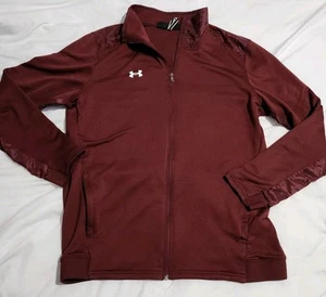 Under Armour Full Zip Long Sleeve Jacket Warmup Track Mens XL Loose Maroon Red - Bild 1 von 10