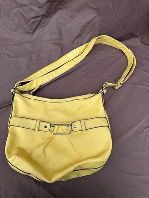Bolso de Hombro Cartera Vintage Y2K Años 2000 Hebilla Frontal Correa de Hombro Amarillo Foto 1 de 4