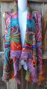 CHALECO DE LANA TEJIDO SUAVE ART TO WEAR DE ANU, "ECO", TALLA PEQUEÑA - Imagen 1 de 4