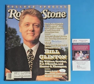 PRESIDENT BILL CLINTON SIGNED ROLLING STONE FULL MAGAZINE WITH JSA COA psa bas - Picture 1 of 2