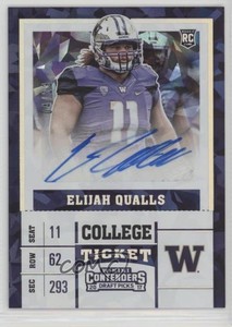 2017 Contenders Draft Picks Cracked Ice Ticket /23 Elijah Qualls Rookie Auto RC