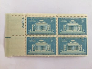 US 1954 USA Scott# 1029 Columbia University Low Memorial Library Block 4 MNH - Picture 1 of 2