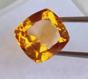 Gold Color Citrine Cushion Cut Brazil Loose For Jewelry Gemstone 4.37 Cts - Picture 1 of 5