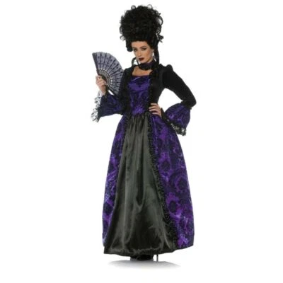 Eerie Marie Victorian, Gothic Antoinette Black Purple Womens Large Costume - Image 1 of 2