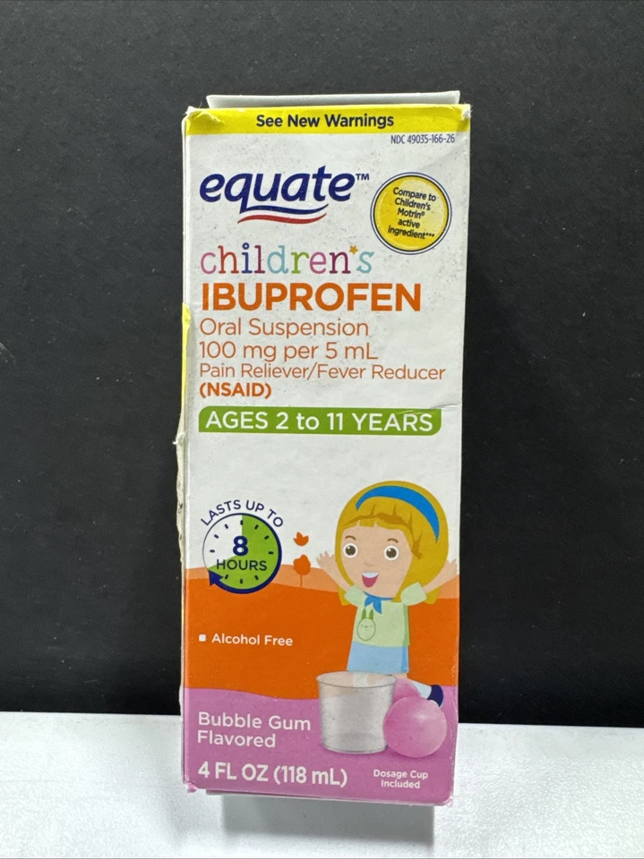 Equate Children’s Liquid Ibuprofen•4 Floz•Bubble Gum•8 HR Relief•Exp 10/2025 - Image 1 of 4