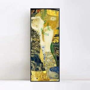 Lienzo enmarcado Giclee Impresión Arte Mujeres Durmiendo por Gustav Klimt Arte de Pared 12"x28" - Imagen 1 de 8