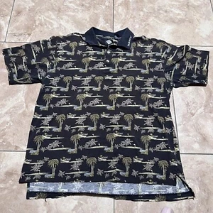 Tabasco Golf Polo Shirt Adult L Black 100% Cotton Short Sleeve Collar Logo Rare - Picture 1 of 6