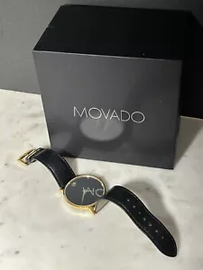 Movado Classic Museum Men's Black Watch Gold Case - Picture 1 of 21