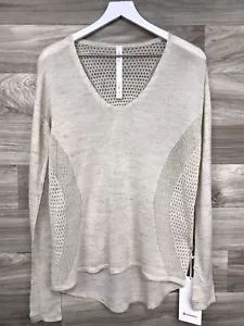 NWT Lululemon Still Movement Sweater *Linen Heathered Muslin HMUS Sz 8 - 83912 - Picture 1 of 11