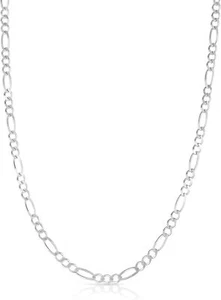 Floreo 14k Yellow Gold or White Gold 2mm Solid Figaro Chain Necklace - Picture 1 of 9
