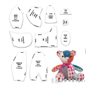 Memory Bear Template Ruler Set(10 PCS) EASY BEGINNER TEDDY - Picture 1 of 13