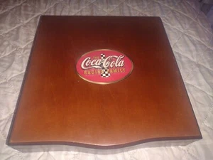 Coca Cola 20th Anniversary Racing Family Commemorative Coin Set Empty Wood Box - Picture 1 of 4