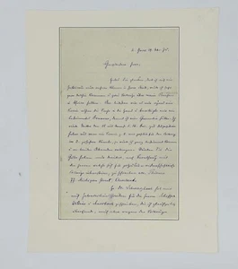 [CROSSING THE SAHARA] A Letter in German Signed "Gerhard Rohlfs". 1875 - Afbeelding 1 van 3