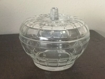 Tigela de açúcar vintage Borgonovo Itália vidro prensado muito bom estado colecionável - Imagem 1 de 4