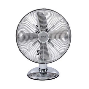 NEW! 12" CHROME 3 SPEED OSCILLATING FREE-STANDING COOLING DESK TABLE FAN - Picture 1 of 10