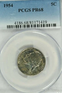 1954 Jefferson Nickel : PCGS PR68 - Picture 1 of 2