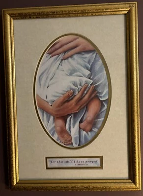 Inspirational Decor, For this Child I Have Prayed,  14x10 Framed Picture - Image 1 of 4