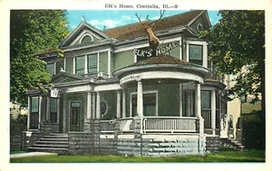 ELKS HOME, CENTRALIA ILLINOIS, VINTAGE POSTCARD - Picture 1 of 2