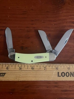 Case XX CV T.B.3339  3 Blade Sowbelly yellow synthetic handle - Image 1 of 4