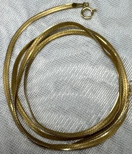 18K Gold 20" Fischgrät Halskette 2 mm - Bild 1 von 13