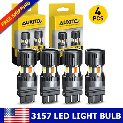 AUXITO White/Amber 3157 LED DRL Switchback Turn Signal Light Bulb Error Free - Image 1 of 4