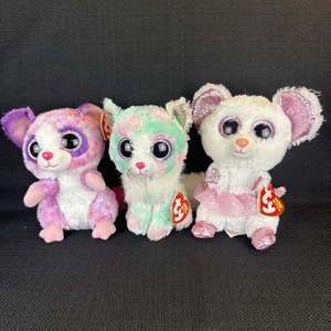Ty Beanie Boo Lot of 3 Mouse Cat Bundle 6" Plush Stuffed Animal Toy R - Picture 1 of 8
