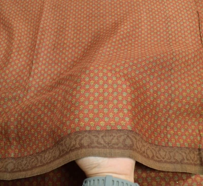 Tela de sari suave estampada floral óxido sari lana pura vintage de Sushila Foto 1 de 4