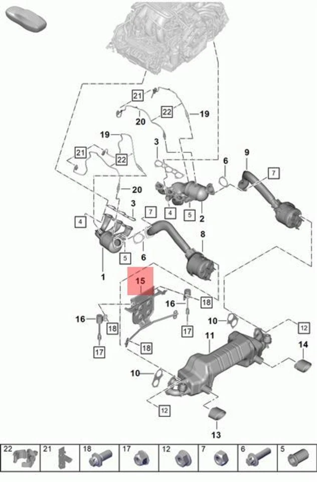 Soporte para silenciador de escape genuino PORSCHE 718 Boxster Cayman GT4 982251255G Foto 1 de 1
