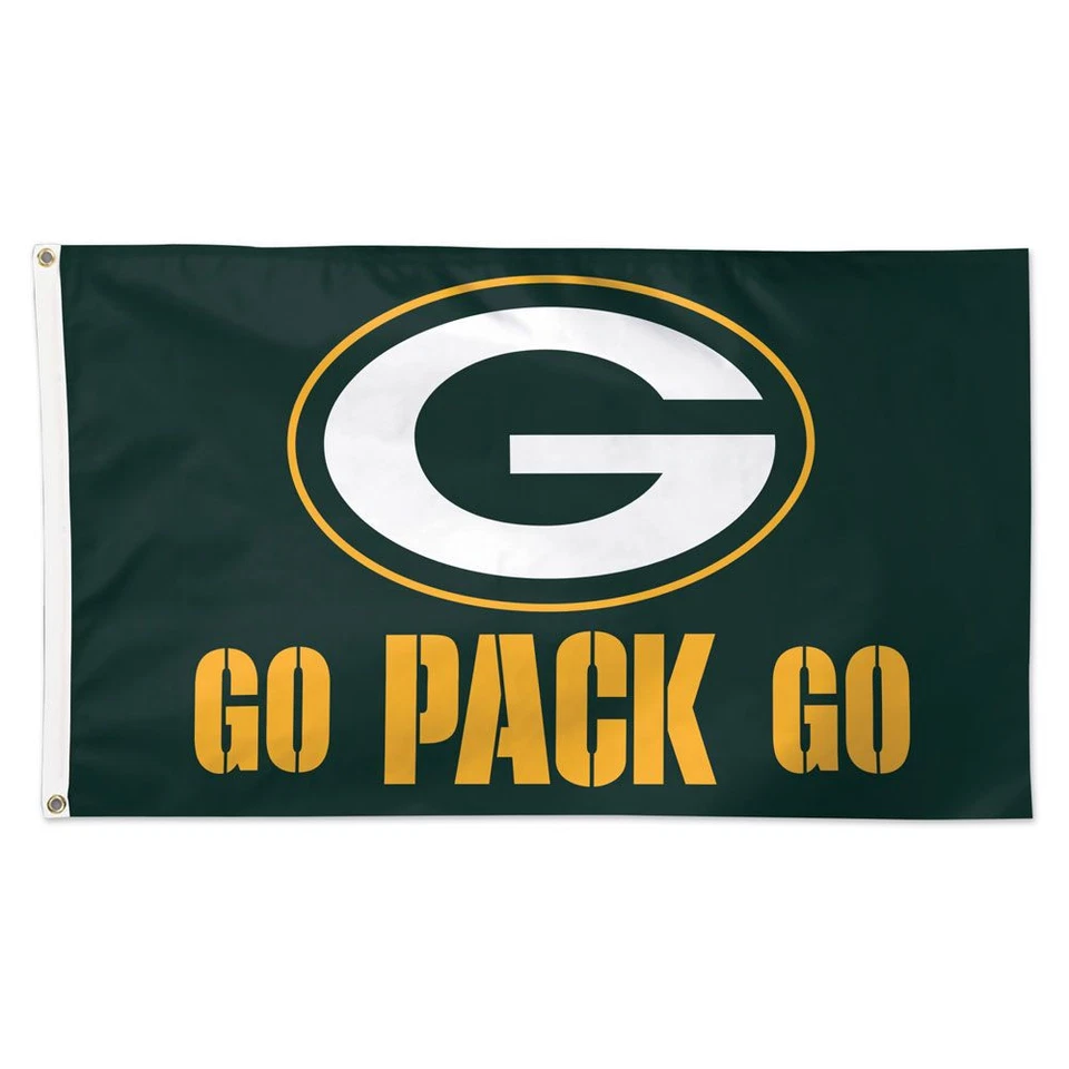 Bandera de lujo con eslogan de Green Bay Packers, 3' x 5' Foto 1 de 1