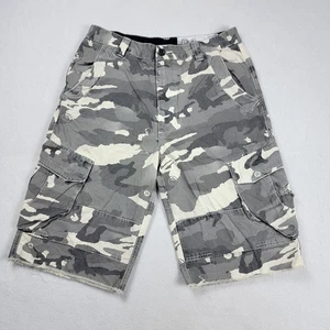 Analog Camo Cargo Shorts Men's 32 Gray White Camouflage Y2K Grunge Skater - Bild 1 von 14