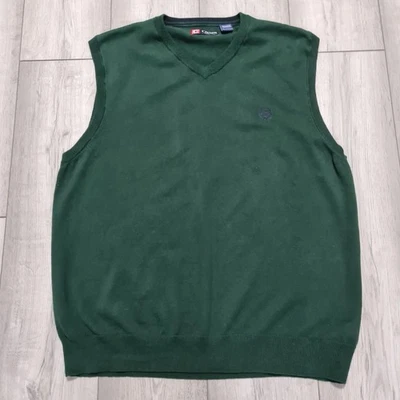 CHAPS Mens Sweater Golf Vest Tank Top Size XL Green 100% Cotton 40-42inch Chest - Image 1 of 4