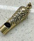 ANTIQUE SOLID SILVER WHISTLE FRENCH FOB CHATELAINE WORKING QUALITY NO RESERVE