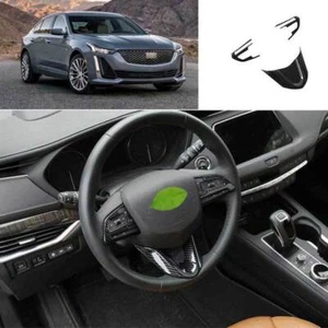 For Cadillac CT5 2020-2024 Carbon Fiber Car Steering Wheel button Frame Cover - Picture 1 of 6