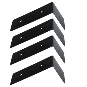 4 Pcs Black Iron Decorative Box Corner Code Shelf Brackets Travel Wall - Picture 1 of 12