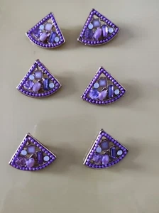 3 fancy purple π shank sew on buttons - Picture 1 of 6