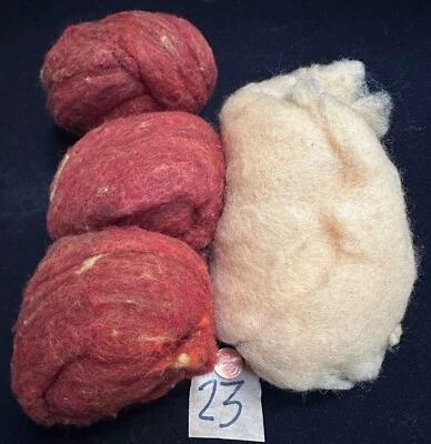 Needle Felting 100% Natural Wool Top Roving: RUSTY RED PEACH - 4 Ounces  - Image 1 of 3