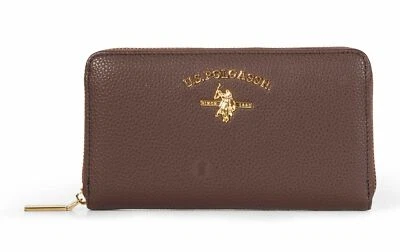 U.S. POLO ASSN. Stanford Zip Around Wallet L Brown - Imagen 1 de 3