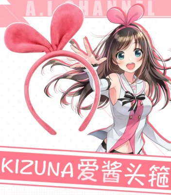 Faixa de cabelo facial Vtuber Virtual Idol Kizuna Ai cosplay adereço rosa - Imagem 1 de 4