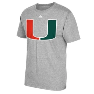 Miami Hurricanes NCAA Adidas "Huge Preferred " Men's Grey T-Shirt - Picture 1 of 1