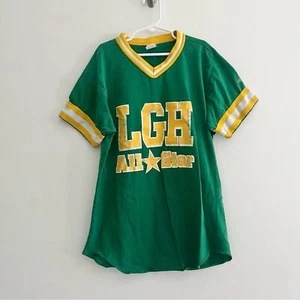 Vintage Baseball V Neck Jersey w Braided Trim LGH All Star Front Kyle 12 Back YL - Picture 1 of 7